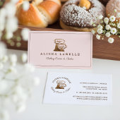 Rustic Woodgrain Style Bakery Stand Mixer Logo Visitekaartje