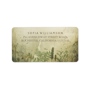 Rustic Woodland Adresetiketten Etiket