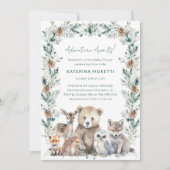 Rustic Woodland Adventure Awaits Baby shower Kaart (Voorkant)