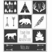 Rustic Woodland Adventure Sticker (Voorkant)