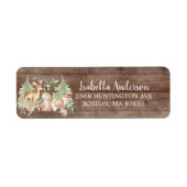 Rustic Woodland Animal Baby shower Adres Etiket (Voorkant)