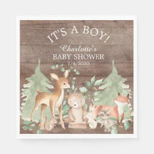Rustic Woodland Animal Baby shower Paper Napkins Servet