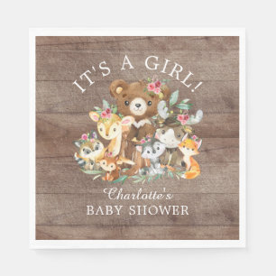 Rustic Woodland Animal Baby shower Paper Napkins Servet