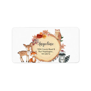 Rustic Woodland Animals Address Label
