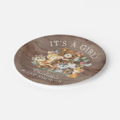 Rustic Woodland Animals Baby shower 7" Bord (Gekanteld)