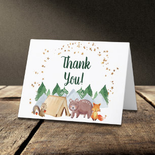 Rustic Woodland Animals Baby shower Bedankkaart