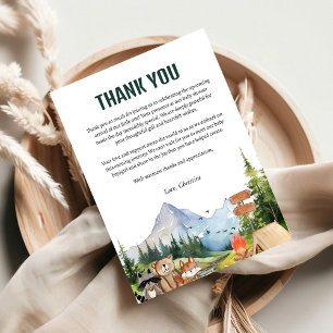 Rustic Woodland Animals Baby shower Dank u kaart