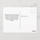 Rustic Woodland Animals Baby shower Greenery Dank Briefkaart (Achterkant)