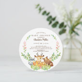 Rustic Woodland Animals Baby shower Kaart (Staand voorkant)