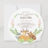 Rustic Woodland Animals Baby shower Kaart (Voorkant)