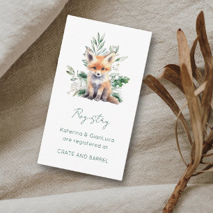 Rustic Woodland Animals Baby shower Registry Informatiekaartje