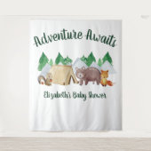 Rustic Woodland Animals Baby shower Wandkleed (Voorkant)