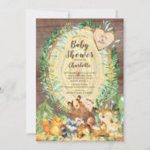 Rustic Woodland Animals Boys Baby shower Kaart (Voorkant)