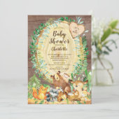 Rustic Woodland Animals Boys Baby shower Kaart (Staand voorkant)
