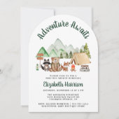 Rustic Woodland Animals Camping Baby shower Kaart (Voorkant)