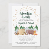 Rustic Woodland Animals Couples Baby shower Kaart (Voorkant)