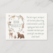 Rustic Woodland Baby Shower Book Request Insert Klantenkaartje (Voorkant)