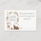 Rustic Woodland Baby Shower Diaper Raffle Insert Klantenkaartje (Voorkant)