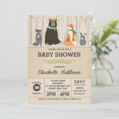 Rustic Woodland Baby shower Forest Animals Kaart (Staand voorkant)