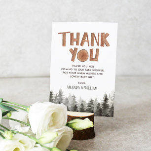 Rustic Woodland Baby shower Hartelijk dank Bedankkaart