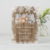 Rustic Woodland Baby shower Kaart (Staand voorkant)