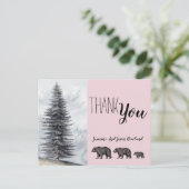 Rustic Woodland Beren Baby shower Hartelijk dank Briefkaart (Staand voorkant)