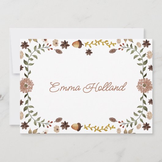 Rustic Woodland Botanical gepersonaliseerde notiti Aankondiging (Voorkant)