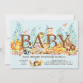 Rustic Woodland Boys Baby shower Invitation (Devant)