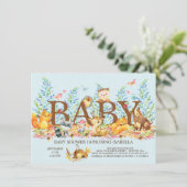 Rustic Woodland Boys Baby shower Invitation (Debout devant)
