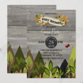 Rustic Woodland Creature Baby shower Uitnodiging (Voorkant / Achterkant)