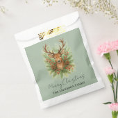 Rustic Woodland Deer Head with Winter Foliage -  Bedankzakje (Gezegeld)