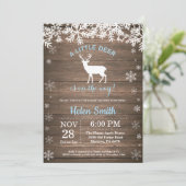 Rustic Woodland Deer Winter Boy Baby shower Kaart (Staand voorkant)