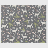 Rustic Woodland Deer Wrapping Paper Cadeaupapier (Vlak)
