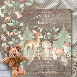 Rustic Woodland Dieren Neutraal Baby shower Kaart
