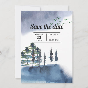 Rustic Woodland Editable Invitation Kaart