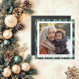 Rustic Woodland Familie Kerstfoto Magneet