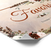 Rustic Woodland Feathers en Floral Bloom Poster (Hoek)