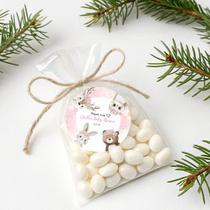 Rustic Woodland Floral Boho Girl Baby shower Ronde Sticker