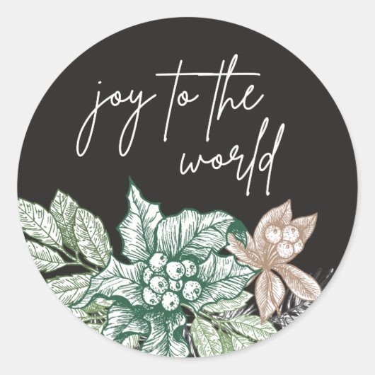 Rustic Woodland Foliage Holiday Sticker (Voorkant)