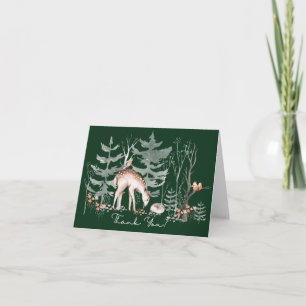 Rustic Woodland Forest Animals Baby shower Dank Bedankkaart