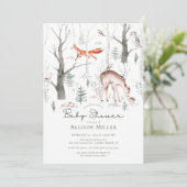 Rustic Woodland Forest Animals Baby shower Kaart (Staand voorkant)