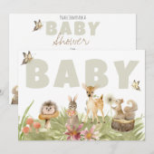 *~* Rustic Woodland Forest Animals Baby shower Kaart (Voorkant / Achterkant)