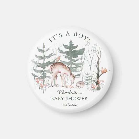 Rustic Woodland Forest Animals Baby shower Magneet (Voorkant)