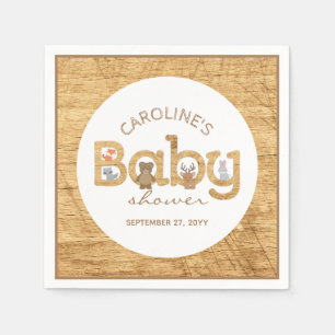 Rustic Woodland Forest Animals Baby shower Servet