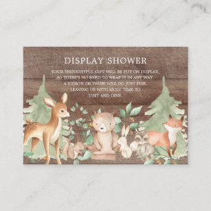 Rustic Woodland Forest Animals Gift Display Shower Informatiekaartje
