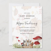 Rustic Woodland Forest Baby Shower Invitation Kaart (Voorkant)