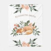 Rustic Woodland Forest Cute Sleeping Fox Fleece Deken (Voorkant)