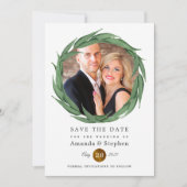 Rustic Woodland Forest Greenery Wedding Save The Date (Voorkant)