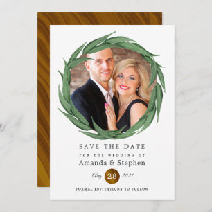 Rustic Woodland Forest Greenery Wedding Save The Date