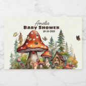 Rustic Woodland Forest Mushroom Baby shower Herfst Voedselcontainer Etiket (Enkel label)
